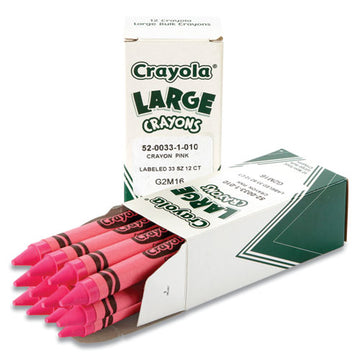 Crayola® Large Crayons, Carnation Pink, 12-box freeshipping - TVN Wholesale